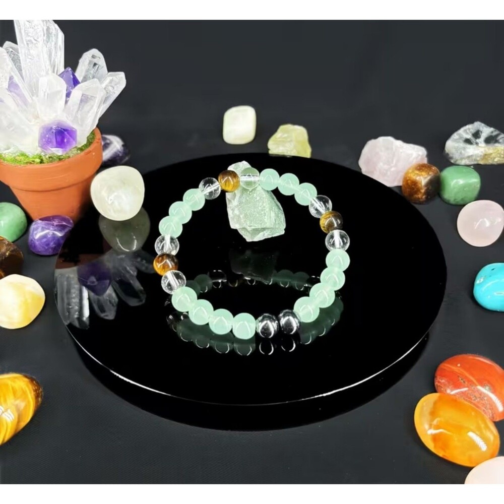 New Green Aventurine Tiger’s Eye Hematite Clear Quartz Bracelet